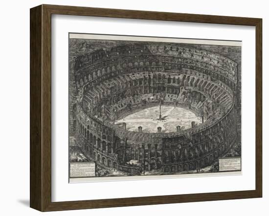 View of Flavian Amphitheater, Called the Colosseum, from Views of Rome, 1776-Giovanni Battista Piranesi-Framed Giclee Print