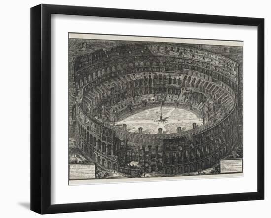 View of Flavian Amphitheater, Called the Colosseum, from Views of Rome, 1776-Giovanni Battista Piranesi-Framed Giclee Print