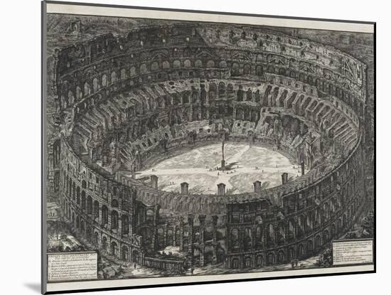 View of Flavian Amphitheater, Called the Colosseum, from Views of Rome, 1776-Giovanni Battista Piranesi-Mounted Giclee Print