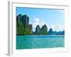 View of Floating Village and Rock Islands-photoroman-Framed Photographic Print