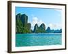 View of Floating Village and Rock Islands-photoroman-Framed Photographic Print