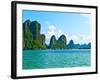 View of Floating Village and Rock Islands-photoroman-Framed Photographic Print