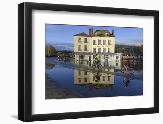 View of Floodwater Outside the Severn View Hotel-Will Watson-Framed Photographic Print