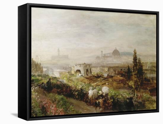 View of Florence, 1898-Oswald Achenbach-Framed Stretched Canvas