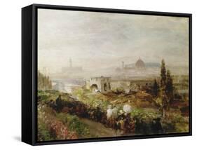 View of Florence, 1898-Oswald Achenbach-Framed Stretched Canvas