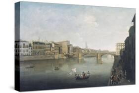 View of Florence at Sunset from Carraia Bridge-Thomas Patch-Stretched Canvas