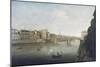 View of Florence at Sunset from Carraia Bridge-Thomas Patch-Mounted Giclee Print