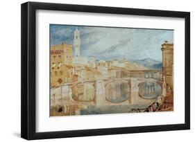 View of Florence from Ponte alla Carraia, 1817/18-J M W Turner-Framed Giclee Print