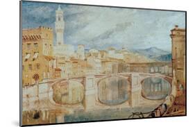 View of Florence from Ponte alla Carraia, 1817/18-J M W Turner-Mounted Giclee Print
