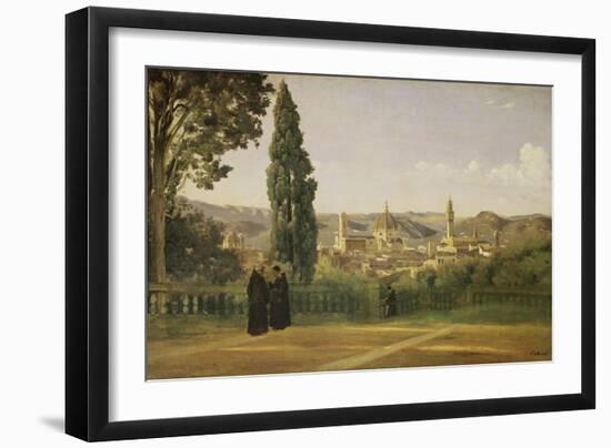 View of Florence from the Boboli Gardens, about 1835/40-Jean-Baptiste-Camille Corot-Framed Premium Giclee Print