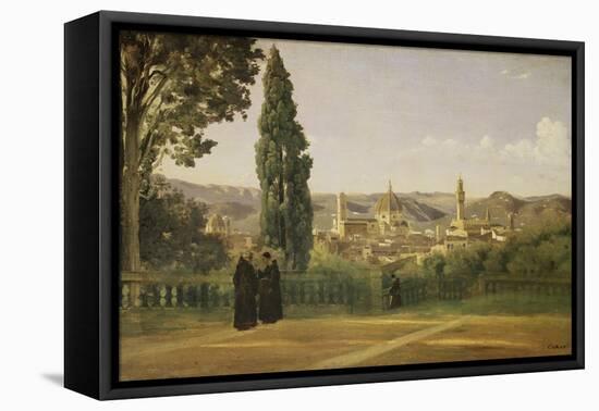 View of Florence from the Boboli Gardens, about 1835/40-Jean-Baptiste-Camille Corot-Framed Stretched Canvas