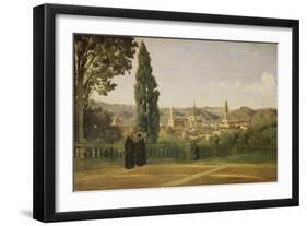 View of Florence from the Boboli Gardens, about 1835/40-Jean-Baptiste-Camille Corot-Framed Giclee Print