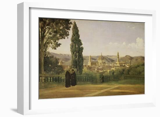 View of Florence from the Boboli Gardens, about 1835/40-Jean-Baptiste-Camille Corot-Framed Giclee Print