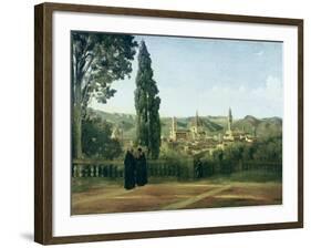 View of Florence from the Boboli Gardens-Jean-Baptiste-Camille Corot-Framed Art Print