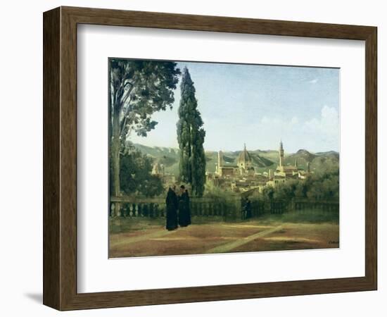 View of Florence from the Boboli Gardens-Jean-Baptiste-Camille Corot-Framed Art Print