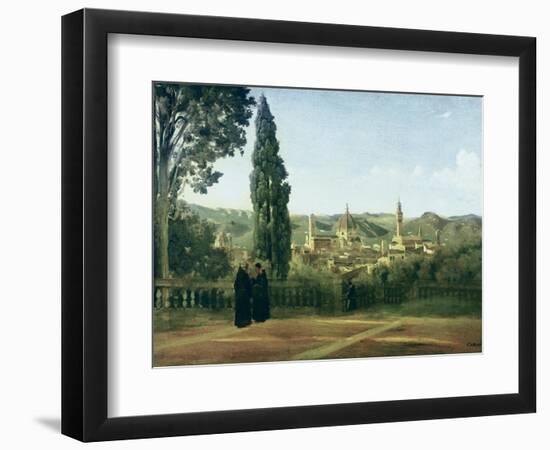 View of Florence from the Boboli Gardens-Jean-Baptiste-Camille Corot-Framed Art Print