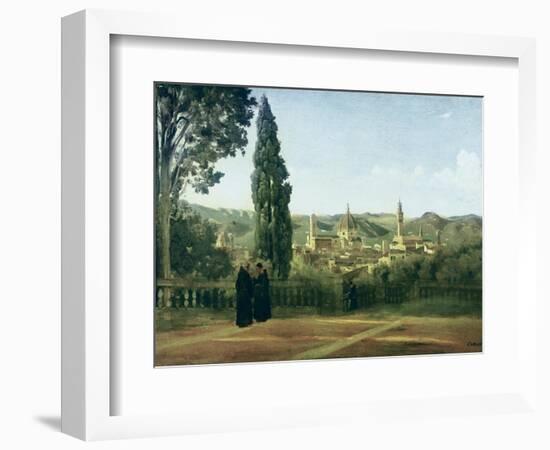 View of Florence from the Boboli Gardens-Jean-Baptiste-Camille Corot-Framed Art Print