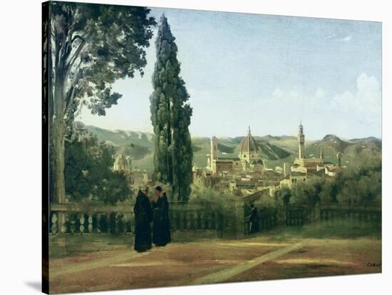 View of Florence from the Boboli Gardens-Jean-Baptiste-Camille Corot-Stretched Canvas