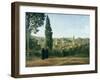 View of Florence from the Boboli Gardens-Jean-Baptiste-Camille Corot-Framed Art Print