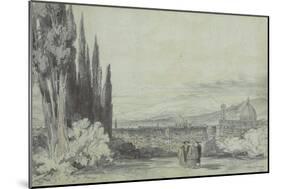 View of Florence with the Duomo in the Distance, 1839-null-Mounted Giclee Print