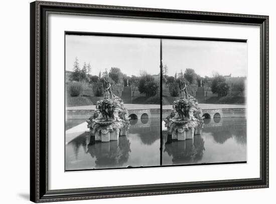 View of Fountain of Neptune at Boboli Garden-null-Framed Photographic Print