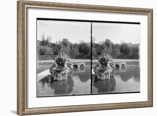View of Fountain of Neptune at Boboli Garden-null-Framed Photographic Print