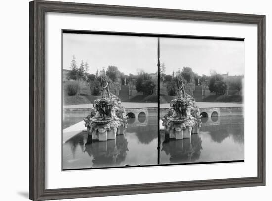 View of Fountain of Neptune at Boboli Garden-null-Framed Photographic Print