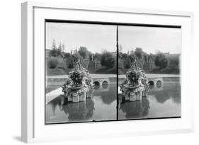 View of Fountain of Neptune at Boboli Garden-null-Framed Photographic Print