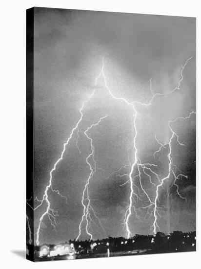 View of Four Bolts of Lightening-null-Stretched Canvas