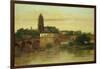 View of Frankfurt Am Main from Sachsenhausen, with the Old Bridge, 1858-Gustave Courbet-Framed Giclee Print