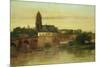 View of Frankfurt Am Main from Sachsenhausen, with the Old Bridge, 1858-Gustave Courbet-Mounted Giclee Print