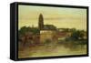 View of Frankfurt Am Main from Sachsenhausen, with the Old Bridge, 1858-Gustave Courbet-Framed Stretched Canvas