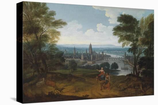 View of Frankfurt Am Main from the West, 18th Century-null-Stretched Canvas