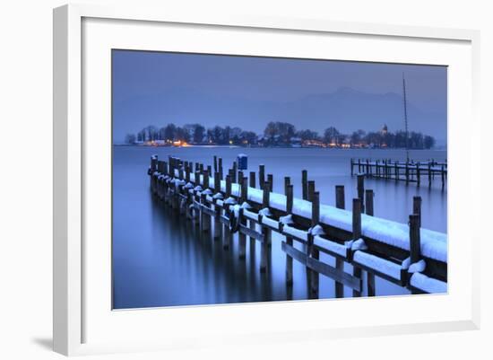 View of Frauen Island from the Shore of Lake Chiemsee, Bavaria, Germany, Europe-Miles Ertman-Framed Photographic Print