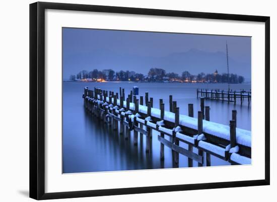 View of Frauen Island from the Shore of Lake Chiemsee, Bavaria, Germany, Europe-Miles Ertman-Framed Photographic Print