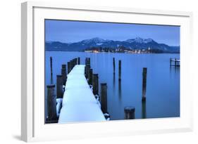 View of Frauen Island from the Shore of Lake Chiemsee, Bavaria, Germany, Europe-Miles Ertman-Framed Photographic Print