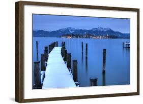 View of Frauen Island from the Shore of Lake Chiemsee, Bavaria, Germany, Europe-Miles Ertman-Framed Photographic Print