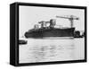 View of French Liner Normandie Being Constructed-null-Framed Stretched Canvas