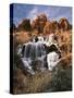 View of Frozen Waterfall of Mill Creek, Spanish Valley, Utah, USA-Scott T. Smith-Stretched Canvas