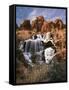 View of Frozen Waterfall of Mill Creek, Spanish Valley, Utah, USA-Scott T. Smith-Framed Stretched Canvas