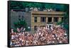 View of full bleachers, full of fans during a professional Baseball Game, Wrigley Field, Illinois-null-Framed Stretched Canvas