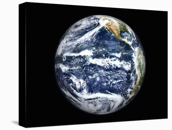 View of Full Earth Centered Over the Pacific Ocean-Stocktrek Images-Stretched Canvas