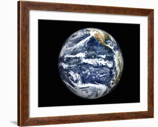 View of Full Earth Centered Over the Pacific Ocean-Stocktrek Images-Framed Photographic Print