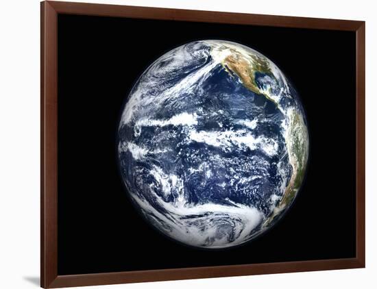 View of Full Earth Centered Over the Pacific Ocean-Stocktrek Images-Framed Photographic Print