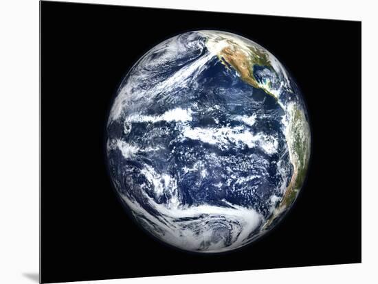 View of Full Earth Centered Over the Pacific Ocean-Stocktrek Images-Mounted Photographic Print