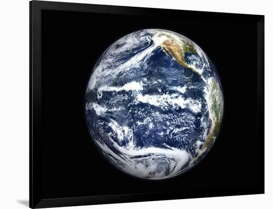 View of Full Earth Centered Over the Pacific Ocean-Stocktrek Images-Framed Photographic Print