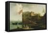 View of Gaiola, c.1770-90-Pierre Jacques Volaire-Framed Stretched Canvas