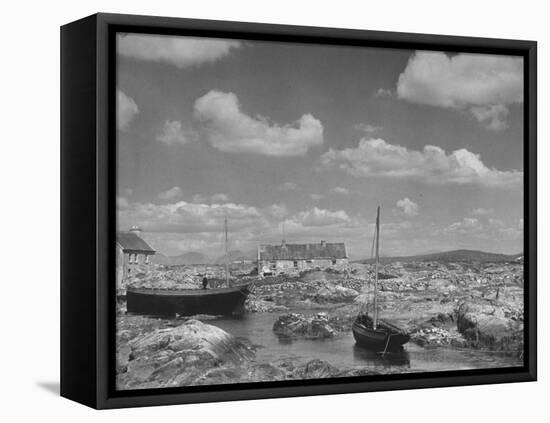 View of Galway in Ireland, a Little Harbor at Carna-Hans Wild-Framed Stretched Canvas