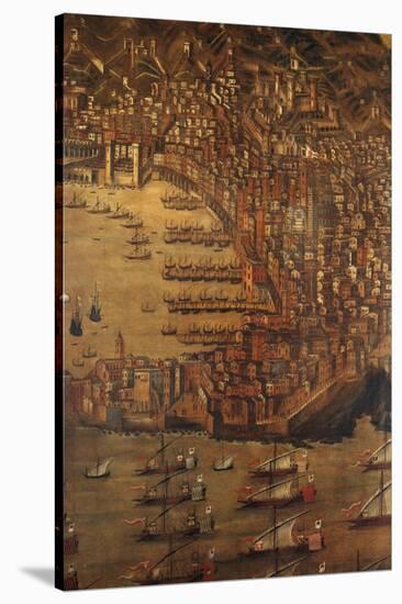 View of Genoa in 1481 (detail)-Cristoforo Grassi-Stretched Canvas