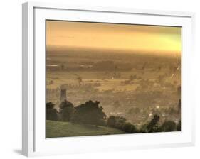 View of Glastonbury During Sunset from Glastonbury Tor, Somerset, England, United Kingdom, Europe-Sara Erith-Framed Photographic Print